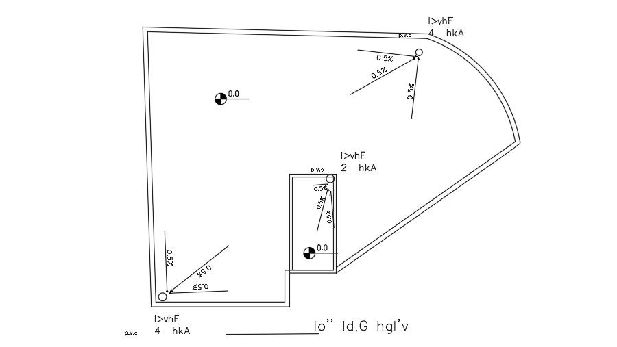 20x15m house plan of the rainwater slope drawing