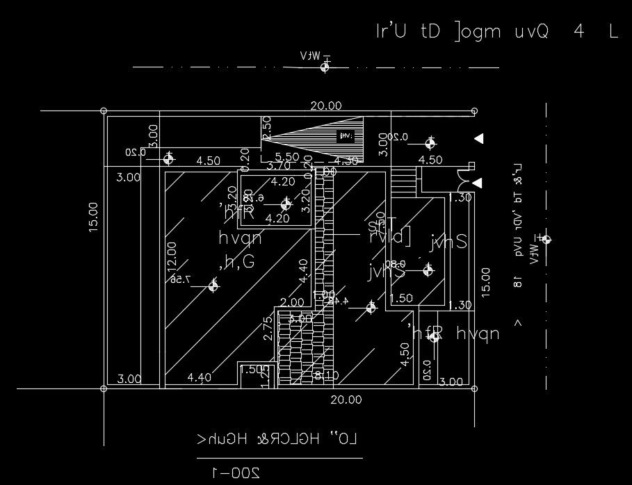 20x15m residential site layout AutoCAD drawing