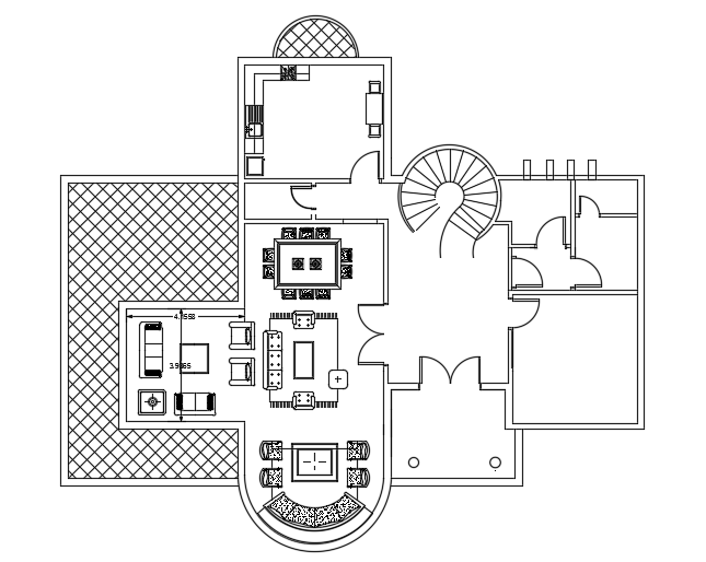 20x15m two story luxury villa plan AutoCAD drawing is given in this file
