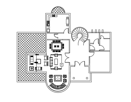 20x16m architecture two story bungalow house plan AutoCAD model