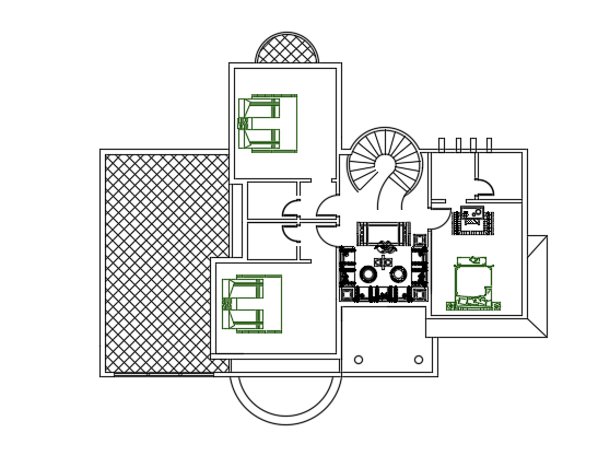 20x16m architecture two story first floor bungalow house plan AutoCAD model