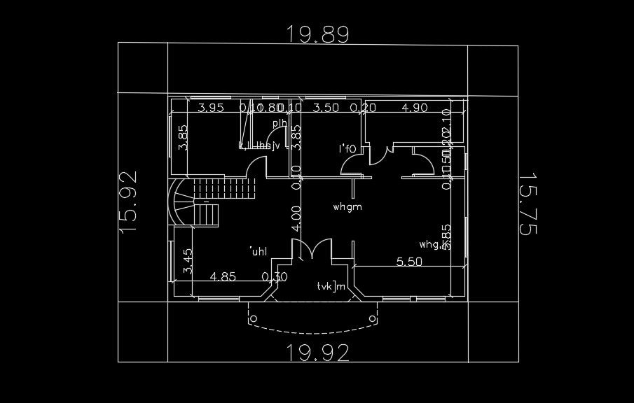 20x16m house design is given with left side staircase view