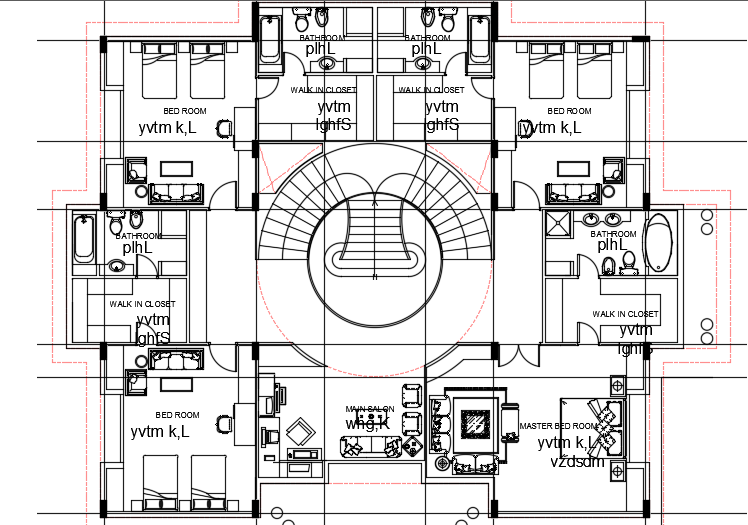 20x18m amazing Arabian villa first floor cad model is given in this file