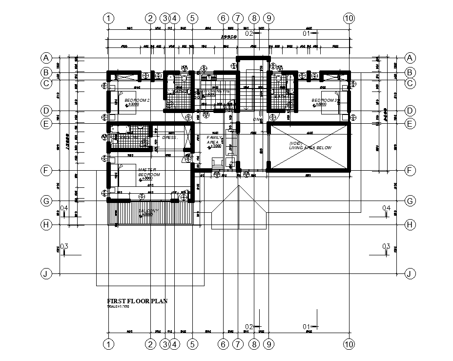 20x18m first floor house plan is presented in this Autocad 2D drawing file. ownload the Autocad file.