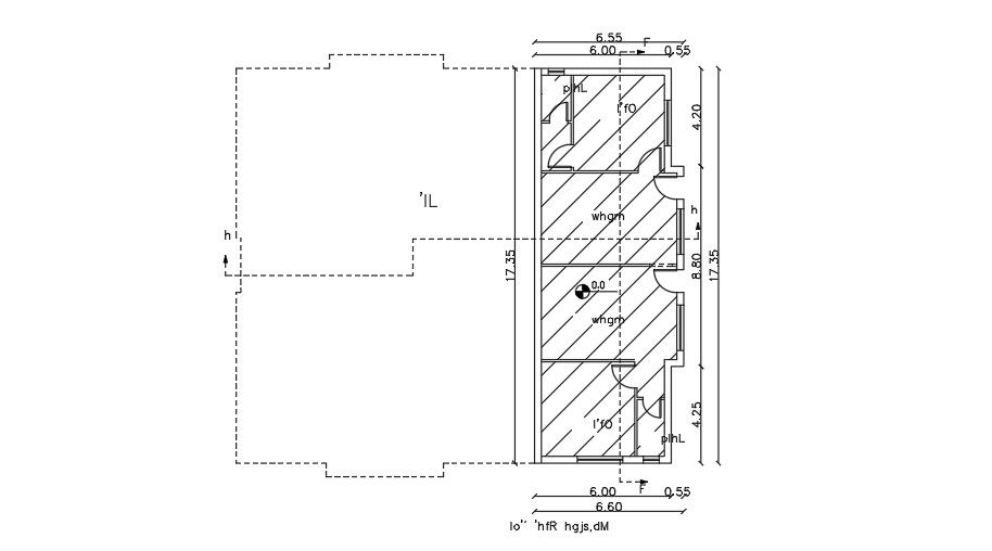 20x19 Meter Basement Floor House Layout CAD File