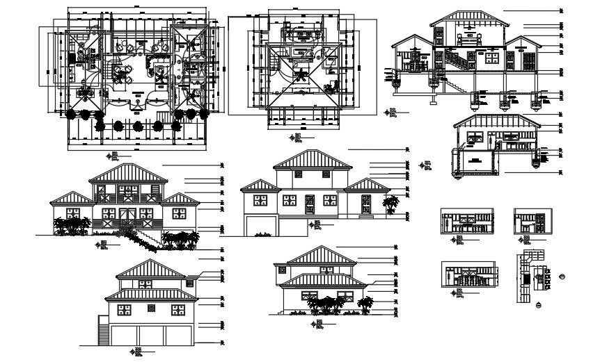 20x20 Meter 4 BHK House AutoCAD Plan Layout File