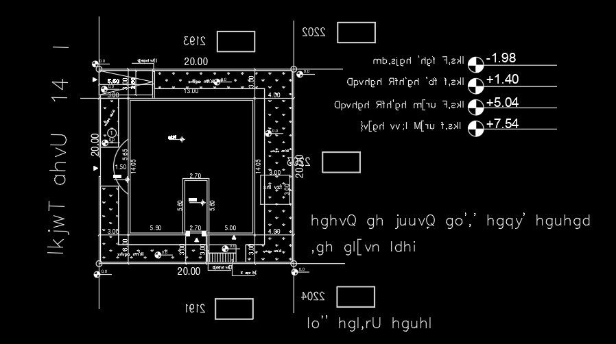 20x20m architecture house plan site layout AutoCAD drawing