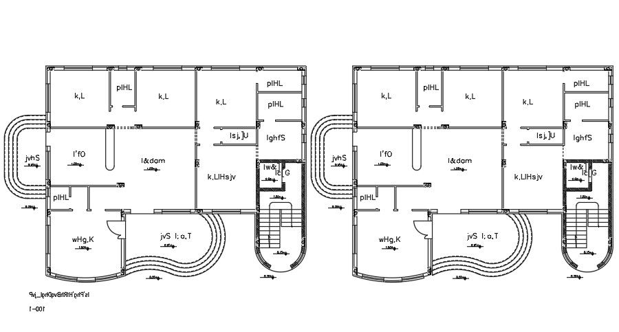 20x20m house plan layout drawing