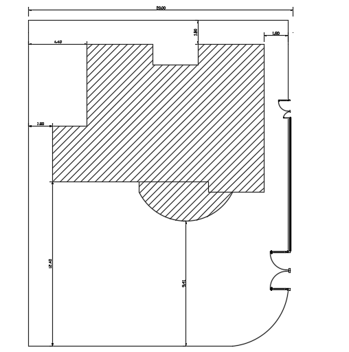 20x24m residential site layout CAD drawing is given in this file