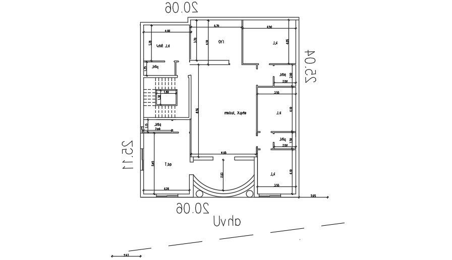 20x25 Meter 5 BHK House Building Layout 