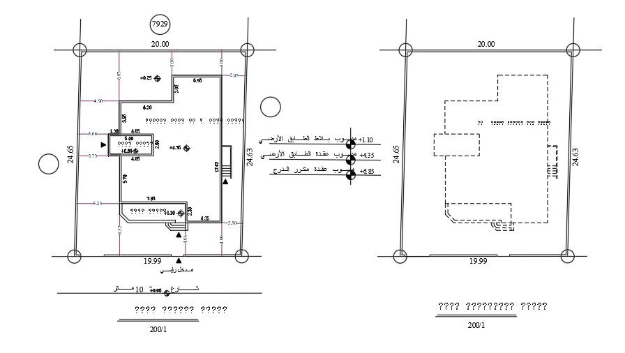 20x25 meter Site Plan Layout AutoCAD File Download