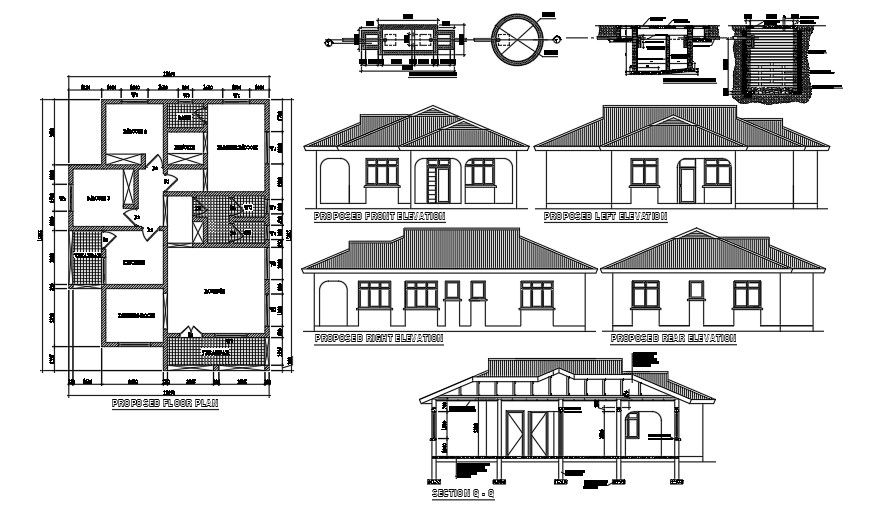20x30 Meter 3 BHK AutoCAD Plan Layout File