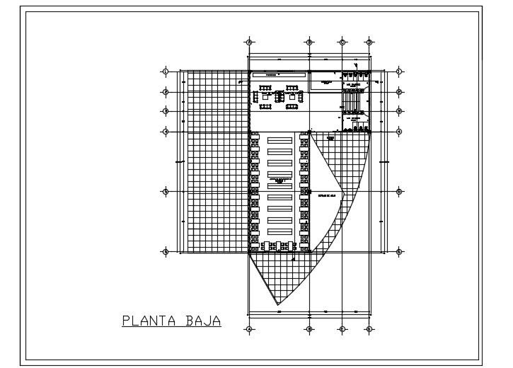 20x30m four story college ground floor plan AutoCAD DWG file