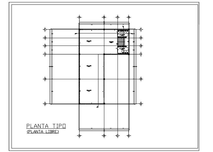 20x30m four story college second floor plan AutoCAD DWG file
