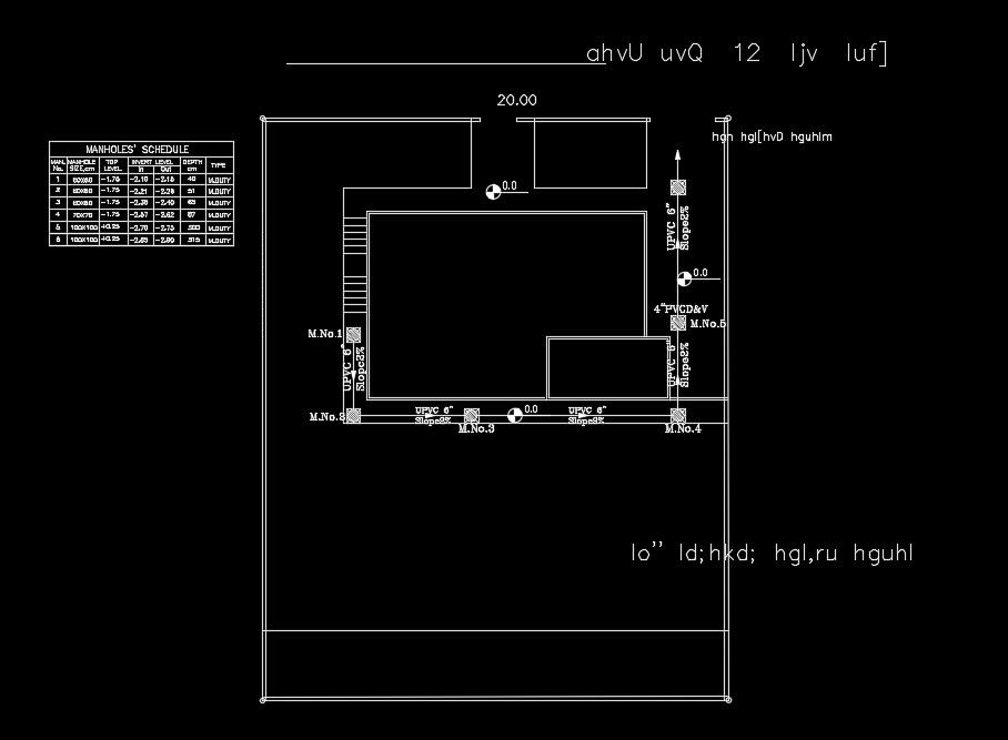 20x30m residential plot layout AutoCAD drawing download now