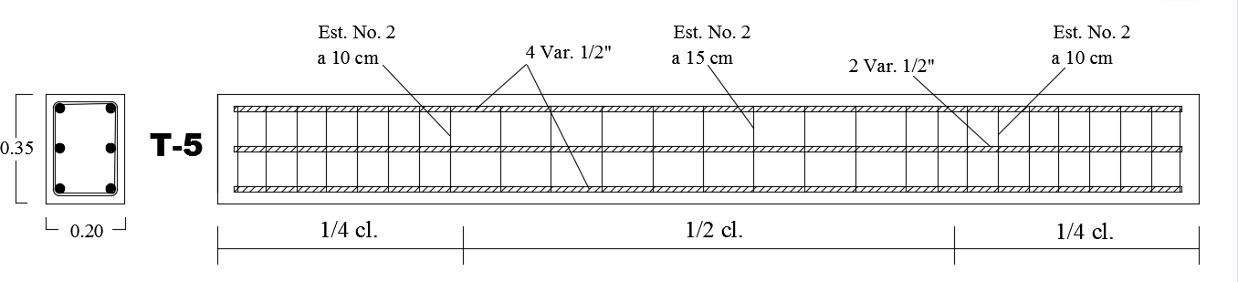 20x35cm beam cross and longitudinal section cad drawing is given in this file