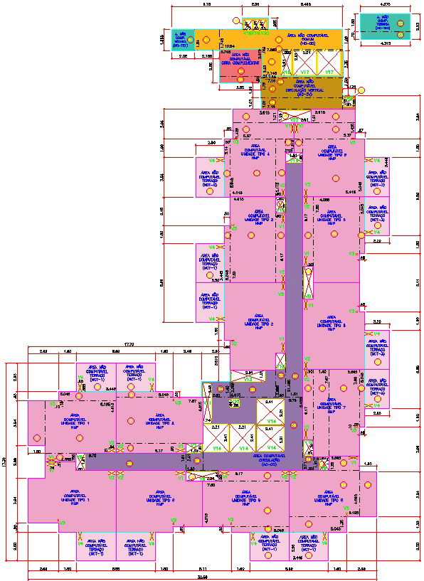 20x47m plot AutoCAD drawing with dimension