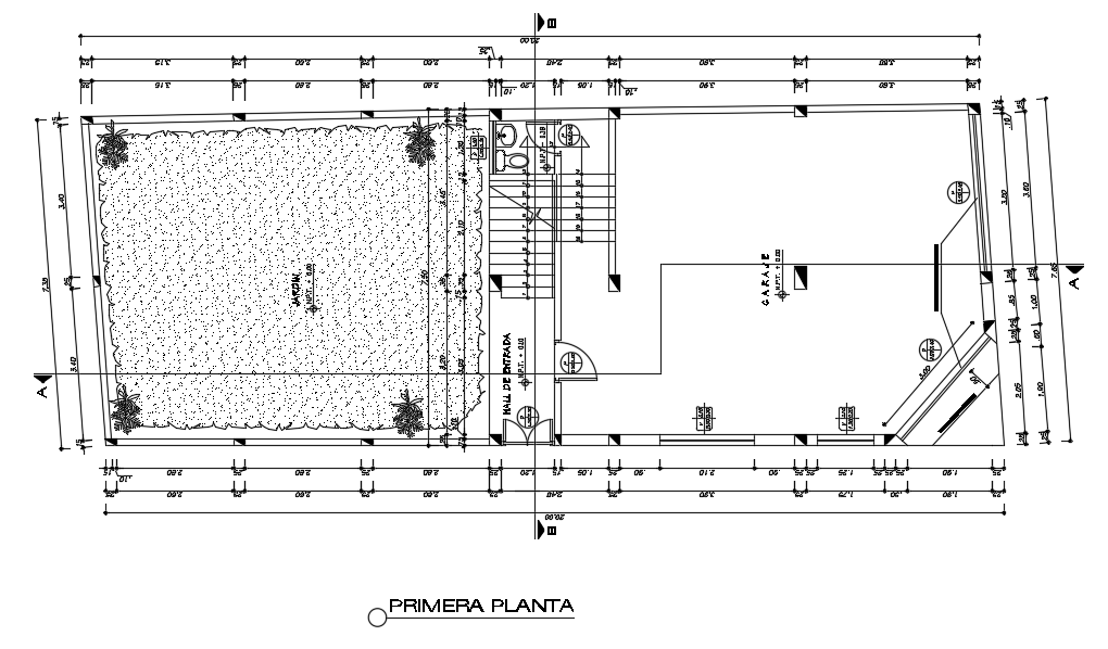 20x7m Two Story Residential Site Layout AutoCAD DWG Drawing