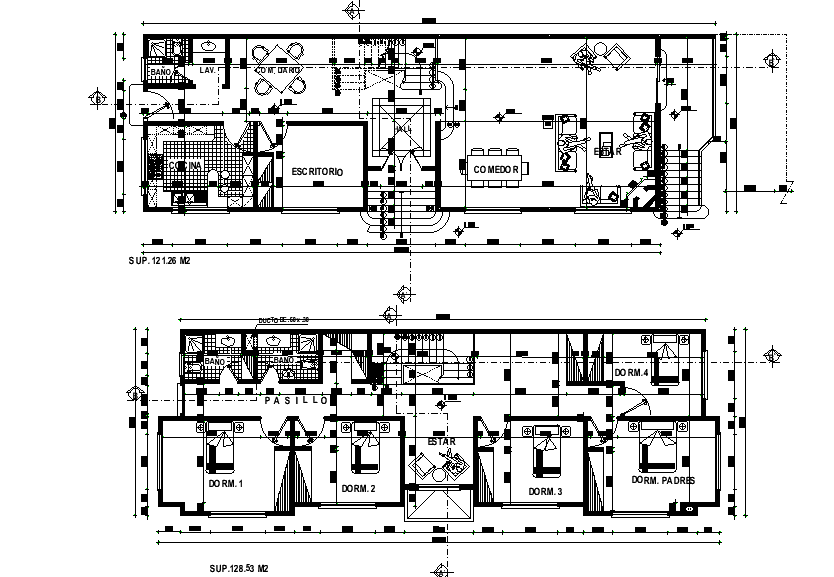 20x7m villa house plan is given in this Autocad drawing file. Download now.