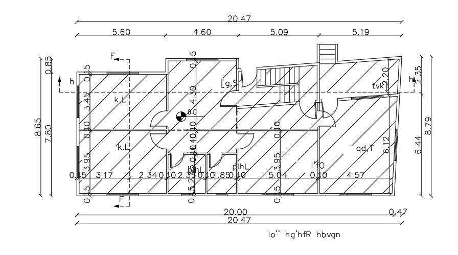 20x9 Meter Ground Floor House Building CAD Layout