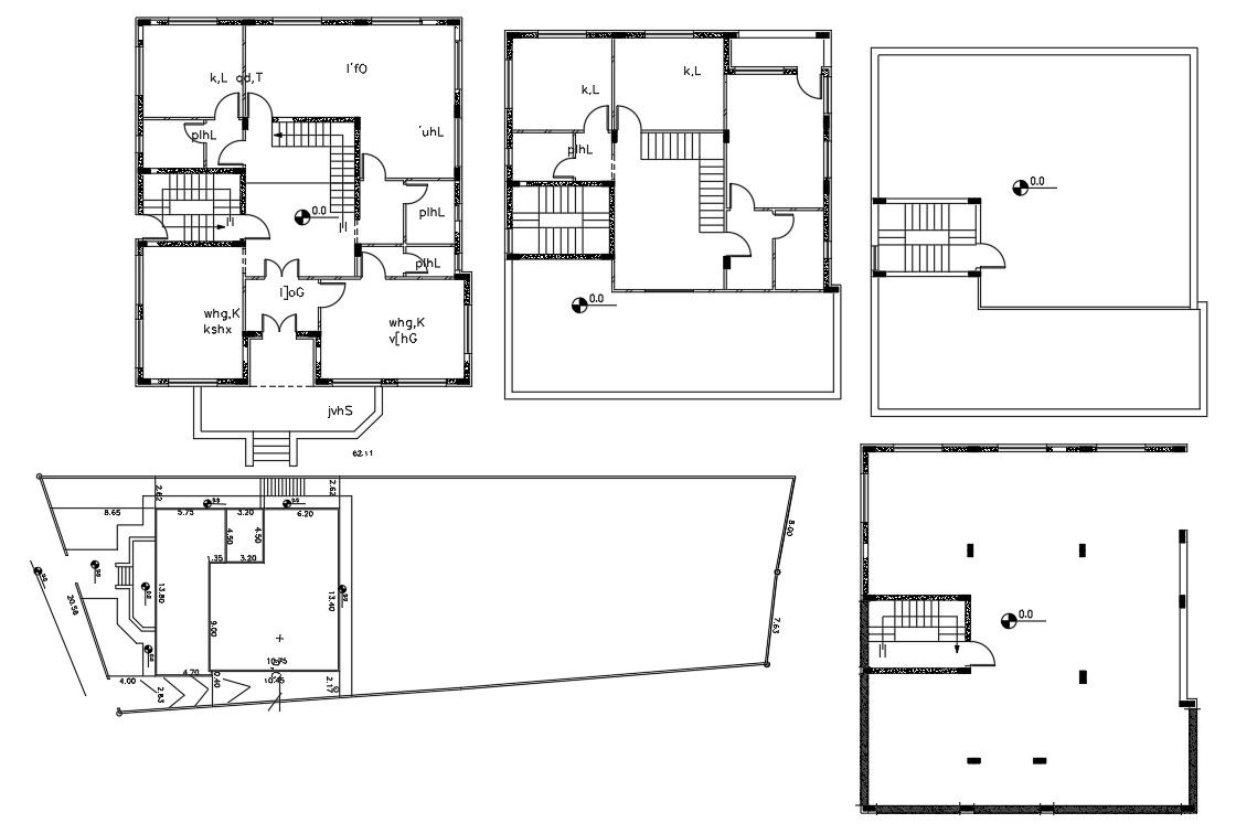 2100 SQFT Architecture House Floor Plan AutoCAD Drawing