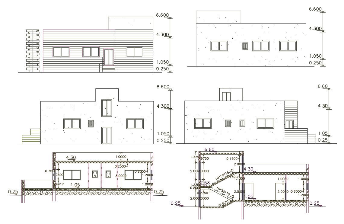 210 Square Yard House Building Design DWG File