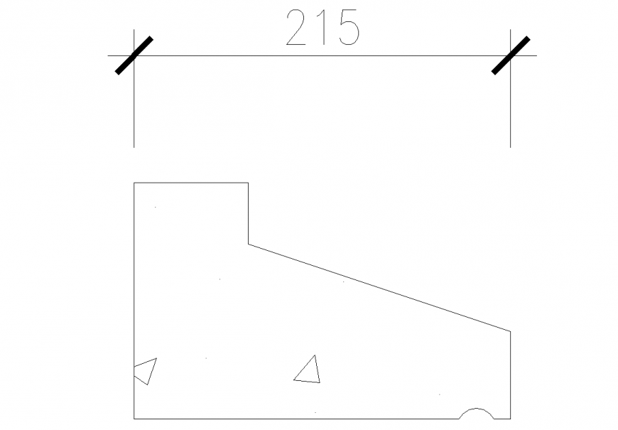 215 size concrete block view dwg file