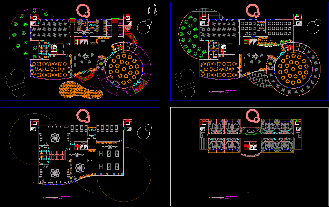 Hotel Project CAD File with Complete 2D Architectural Design Drawings