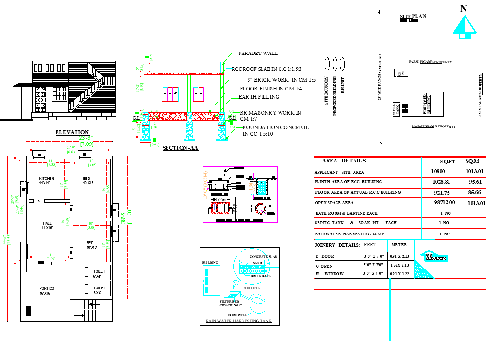 21'9"X38' blueprint plan of North facing 2bhk house plan as per Vastu Shastra. Download Autocad DWG and PDF file format of this house plan.