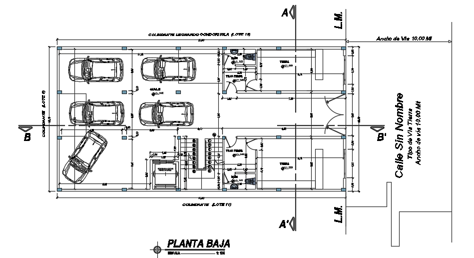 21x10m ground floor residential house plan AutoCAD model is given in this file