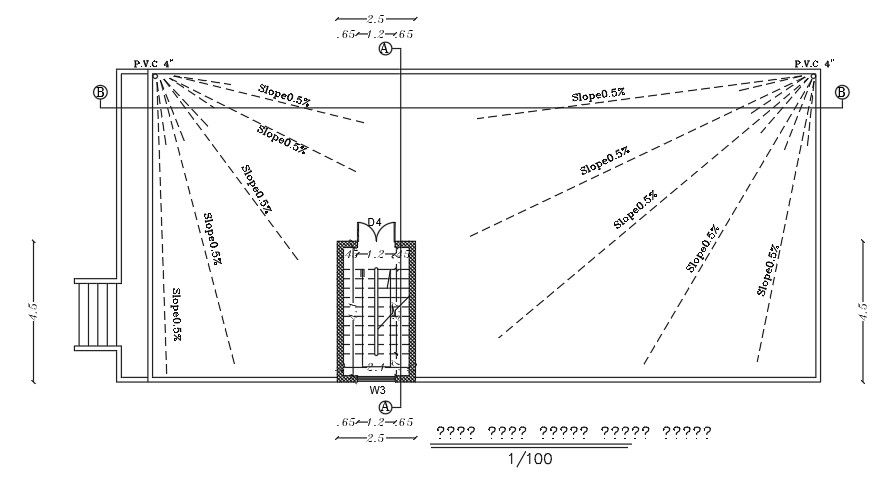 21x10m house plan of the rainwater slope drawing