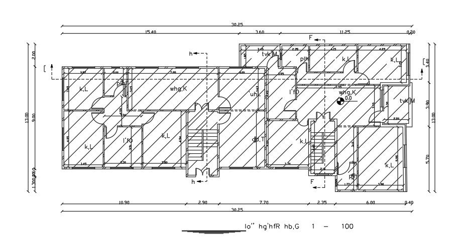 21x13 Meter Apartment Ground Floor Plan CAD DWG File