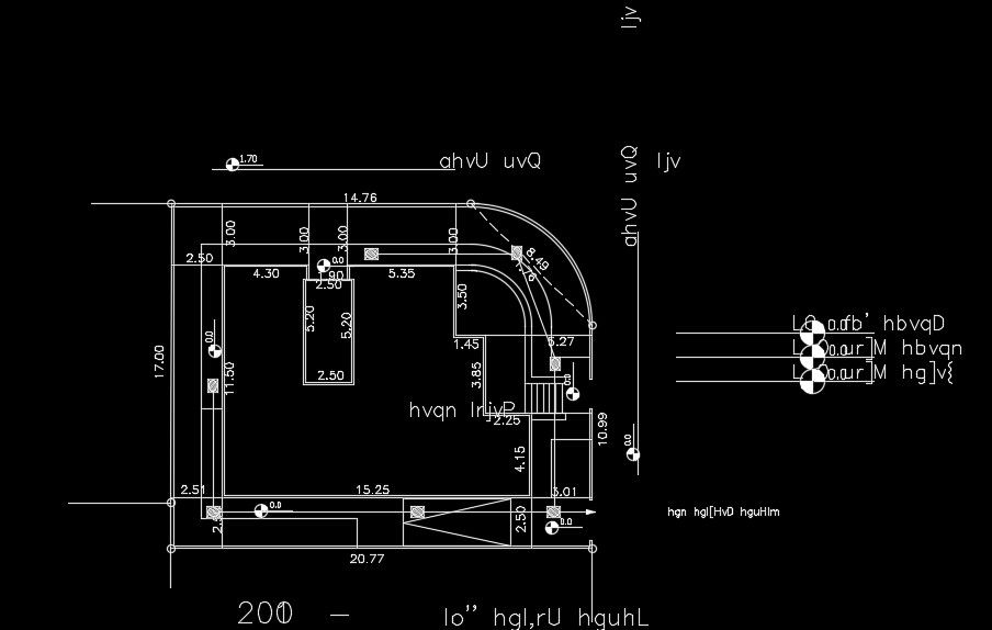 21x17m residential site layout is given in this AutoCAD drawing model