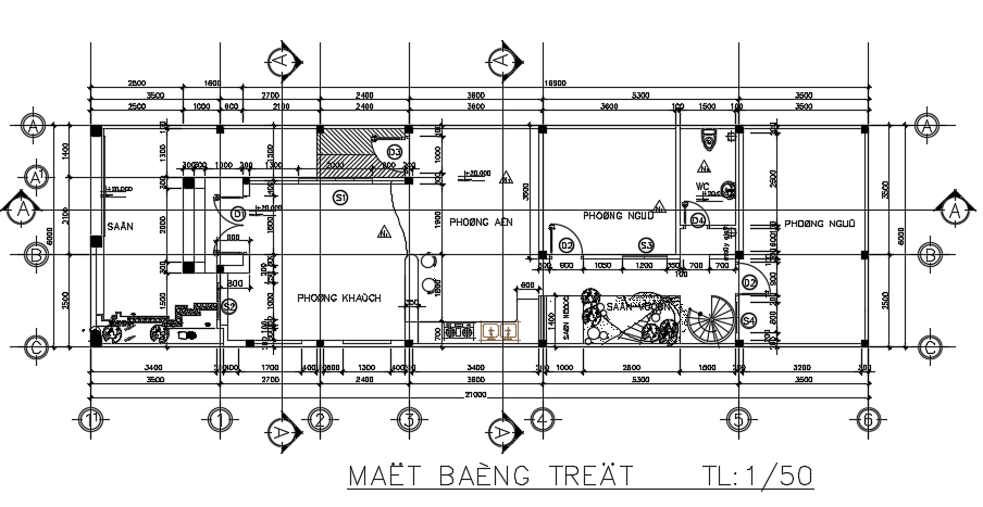 21x6m architecture first floor home plan AutoCAD drawing is given in this file