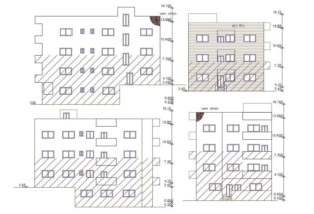 2200 Square Feet Apartment Building Design( 290 Sq Yd)