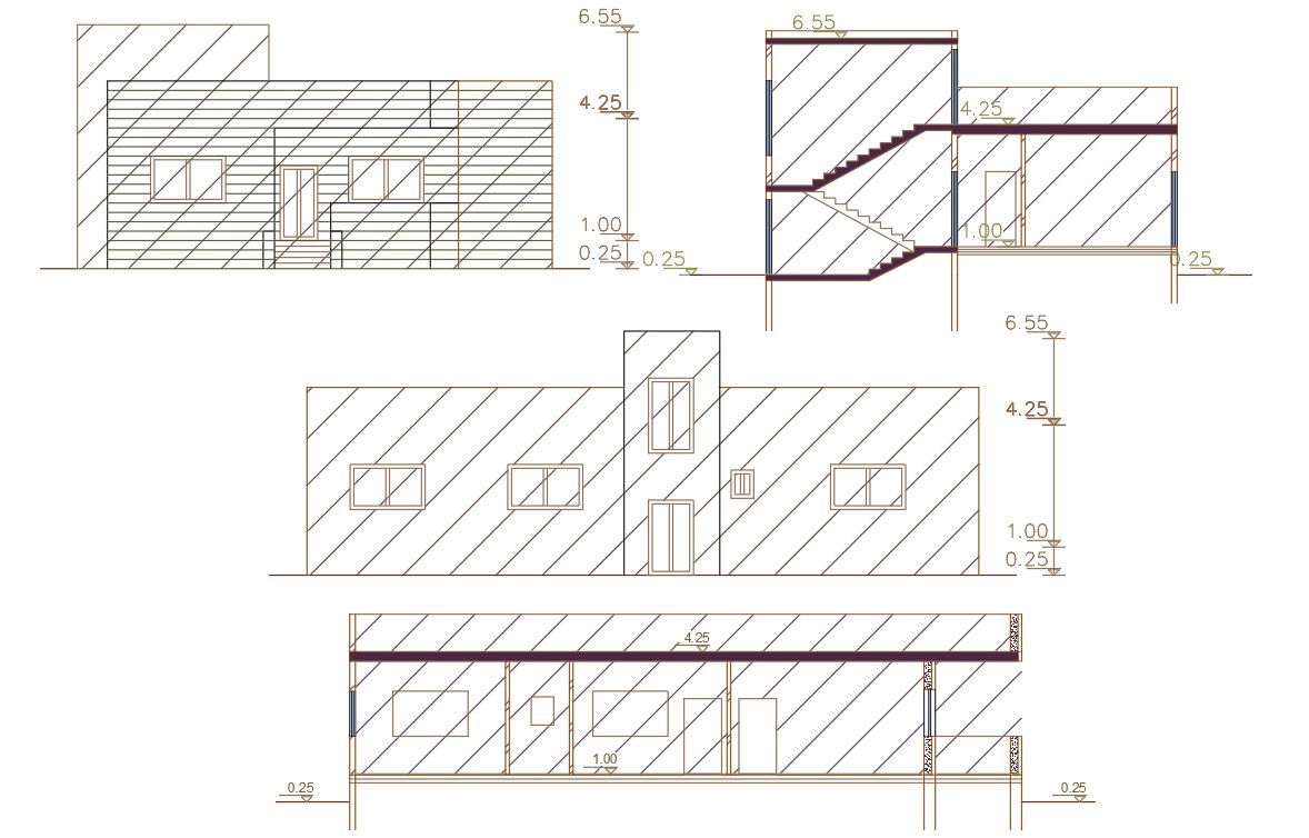 2200 Square Feet House Building Design DWG File