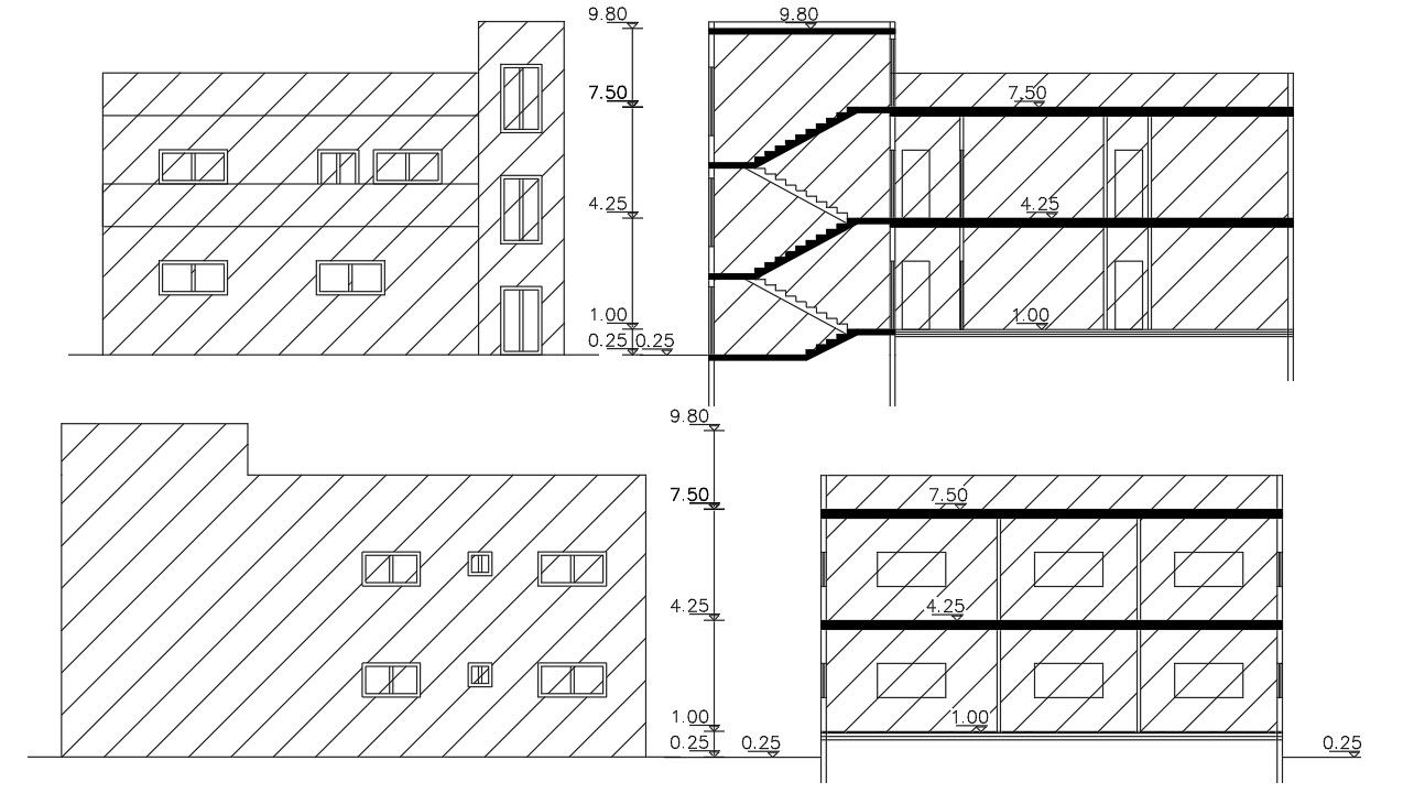 2200 Square Feet House Section And Elevation Design