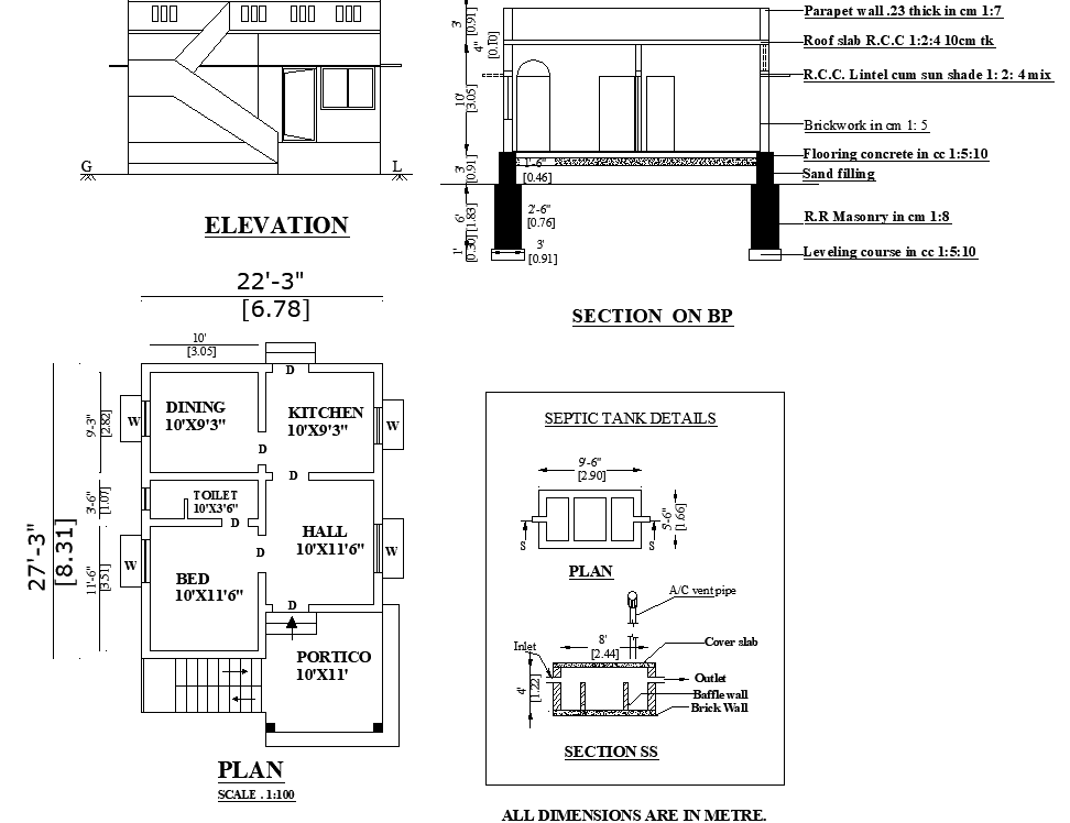 22'3"X27'3" East facing 1bhk house plan as per Vastu Shastra are given.Download Autocad DWG and PDF file format .