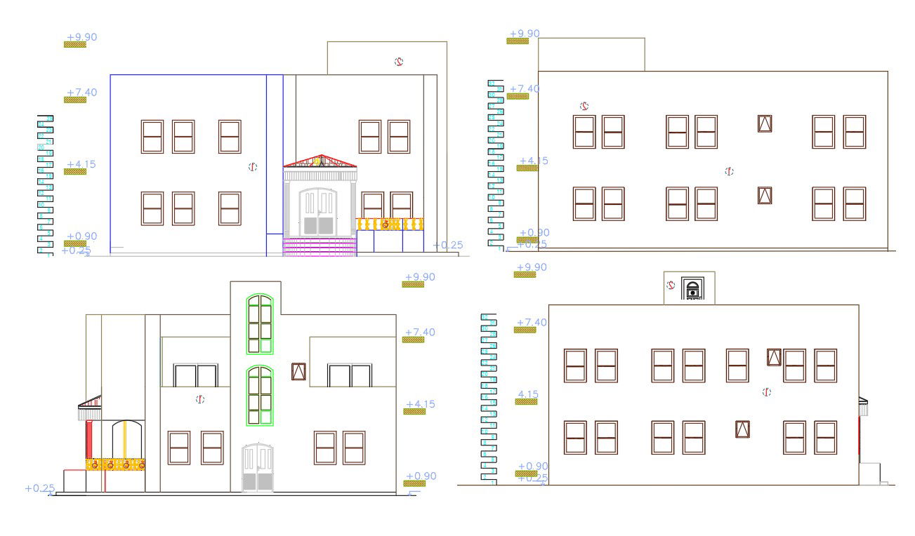 2250 Sq Ft West Facing House Building Elevation Design