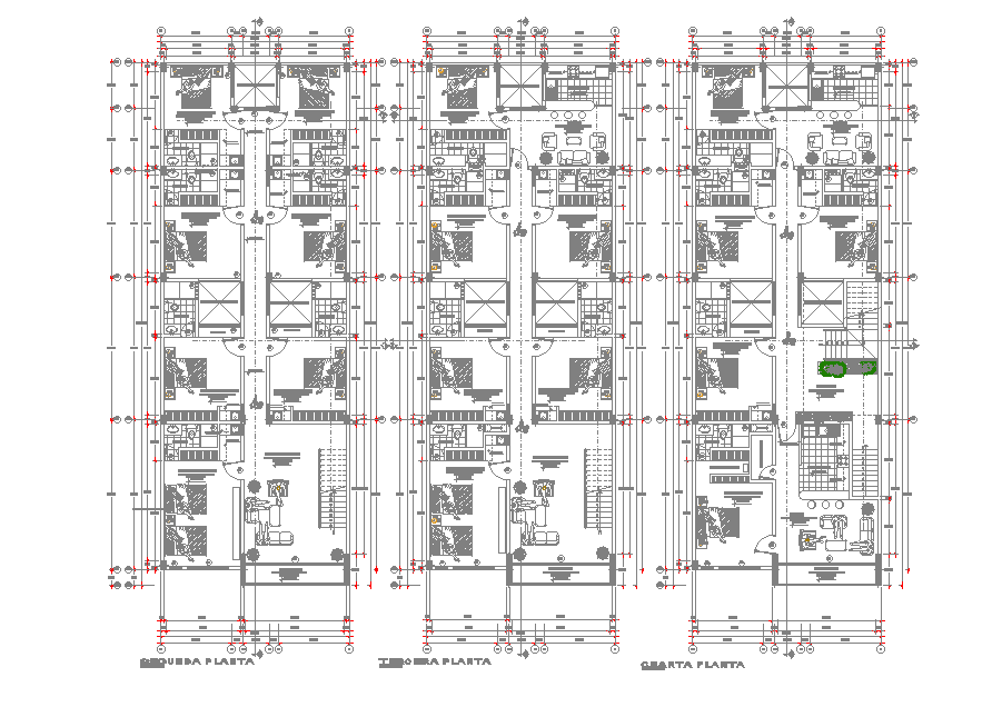 225 Square Meter Hotel Bedrooms Floor Plan Drawing DWG File