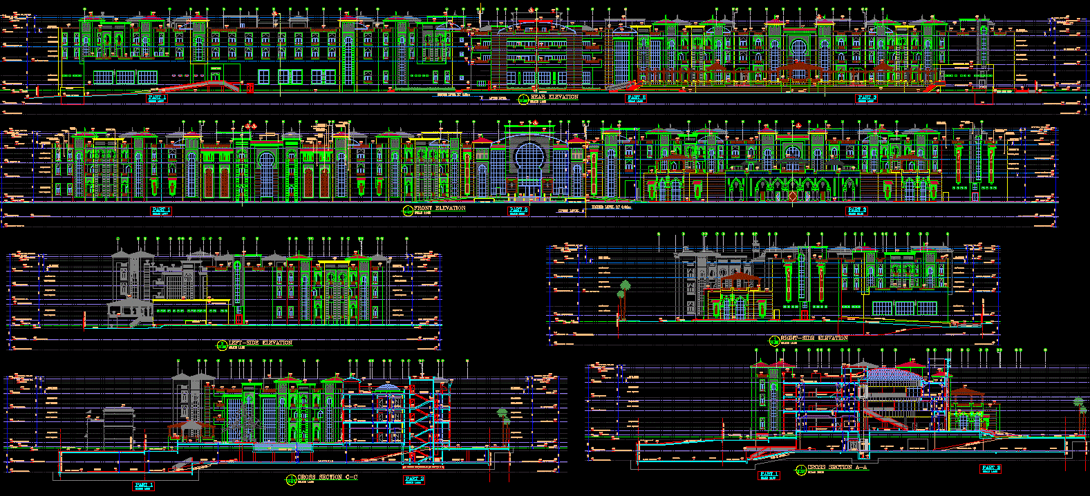 Hotel project AutoCAD drawing with detailed layout and design plan