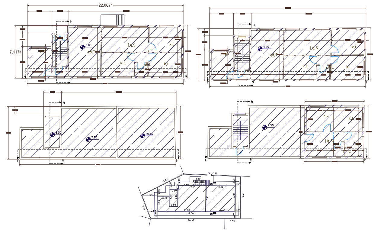 22 By 72 Feet House Floor Design DWG File