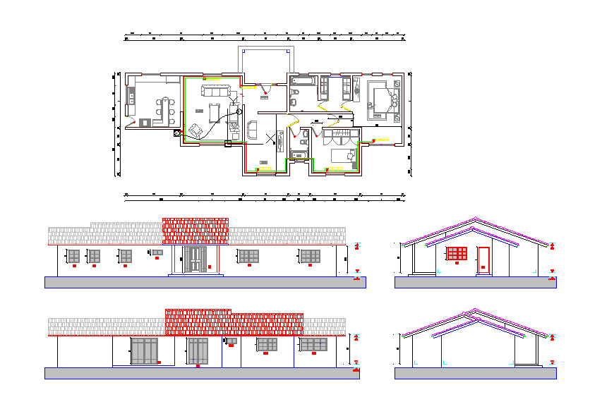 22x10 Meter 2 BHK Layout AutoCAD Plan