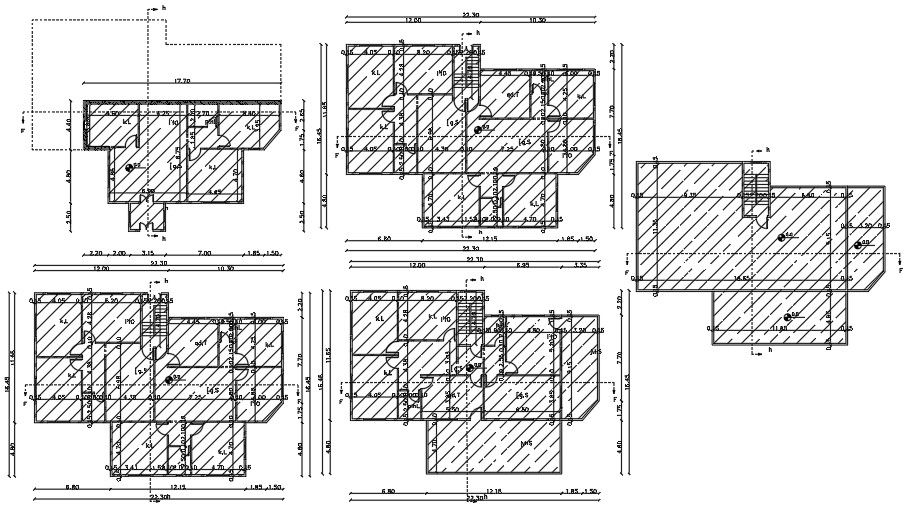 22x16m architecture house plan AutoCAD drawing