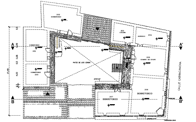 22x18m first floor faculty guest house plan is given in this CAD file