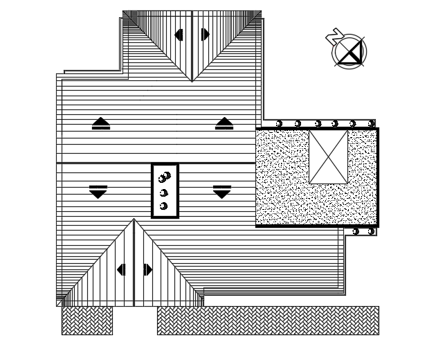 22x23m architecture single story family house plan cad drawing