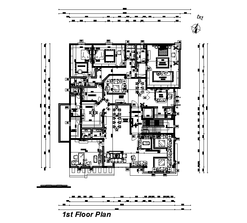 22x24m guest house plan is given in this Autocad drawing file. Download now.