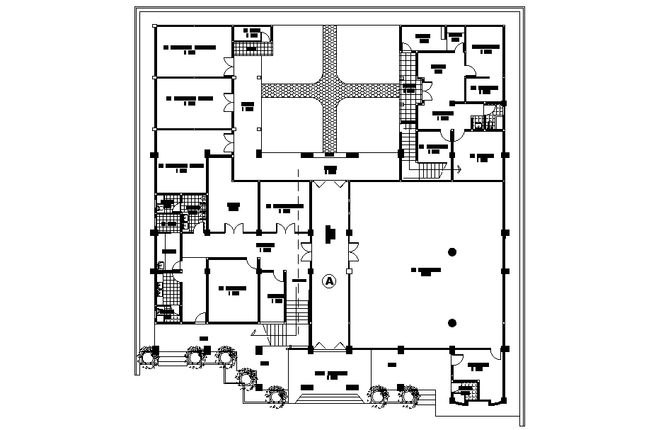 22x24m office plan is given in this Autocad drawing file.Download now.