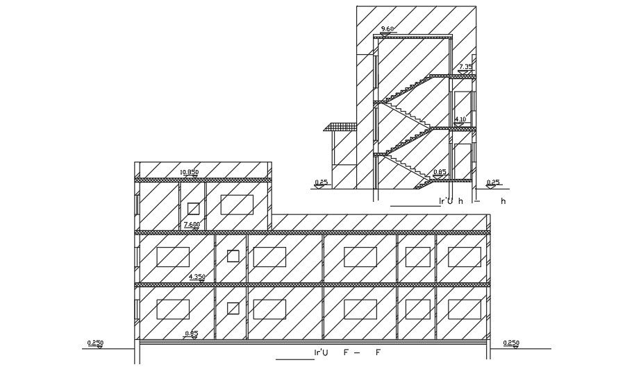 22x8m house building elevation view