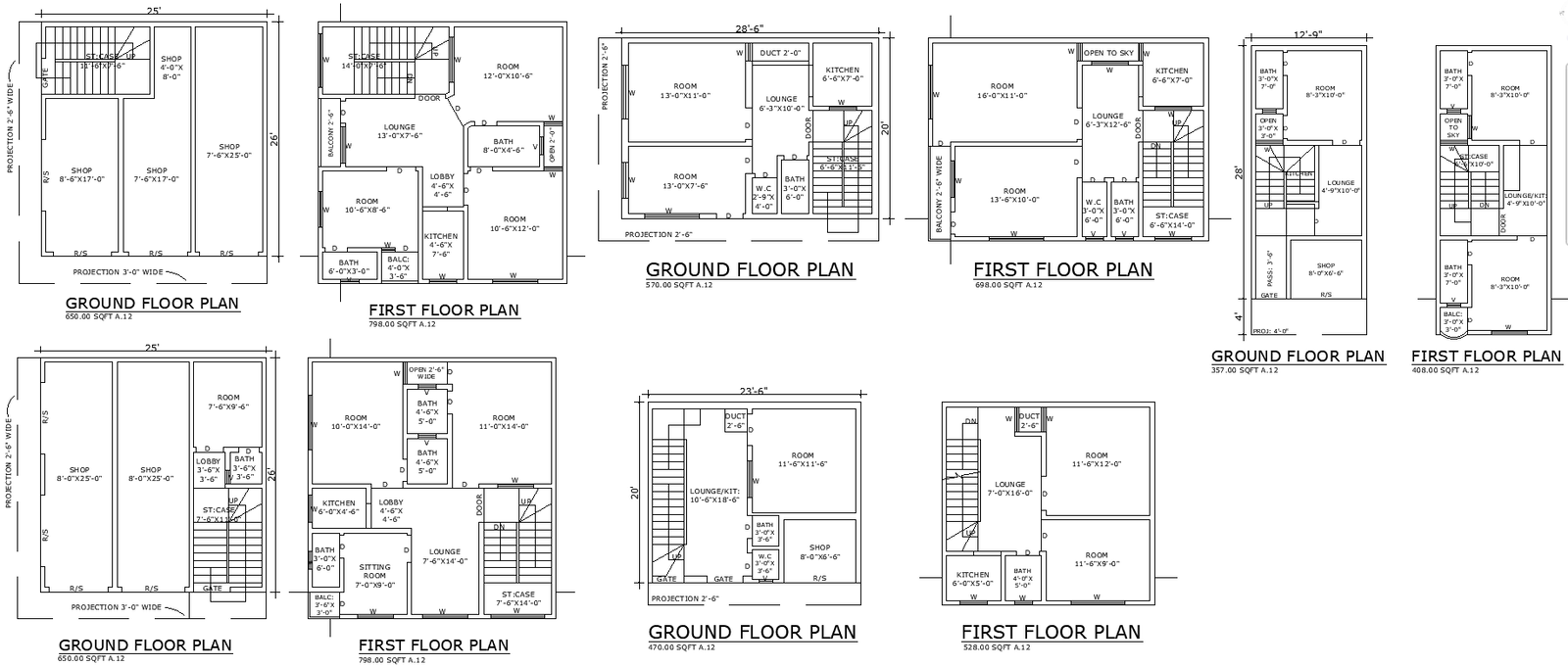 DWG House Plan Designed for 23ft 6in Width Residential Plot